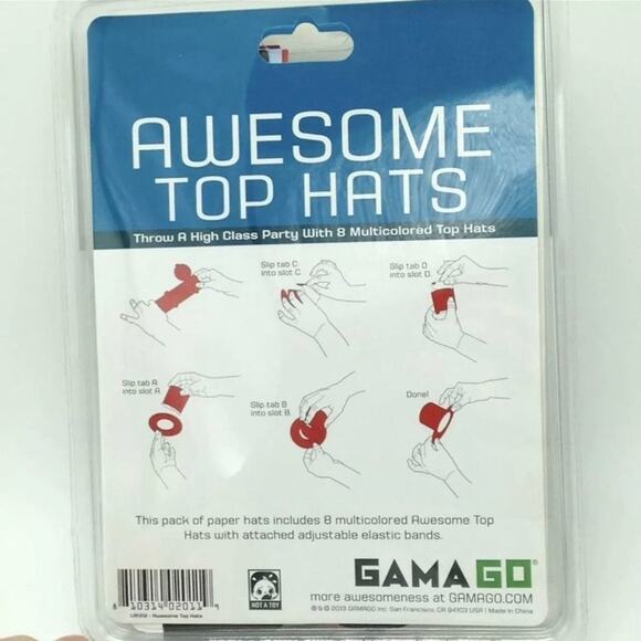 8 Mini Top Hat Party Hats Photo Booth Prop Party Favors Fun Paper Cardstock - Picture 3 of 4